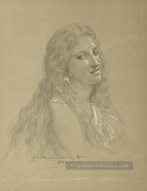 Dessin d’une femme réalisme William Adolphe Bouguereau Peintures à l'huile